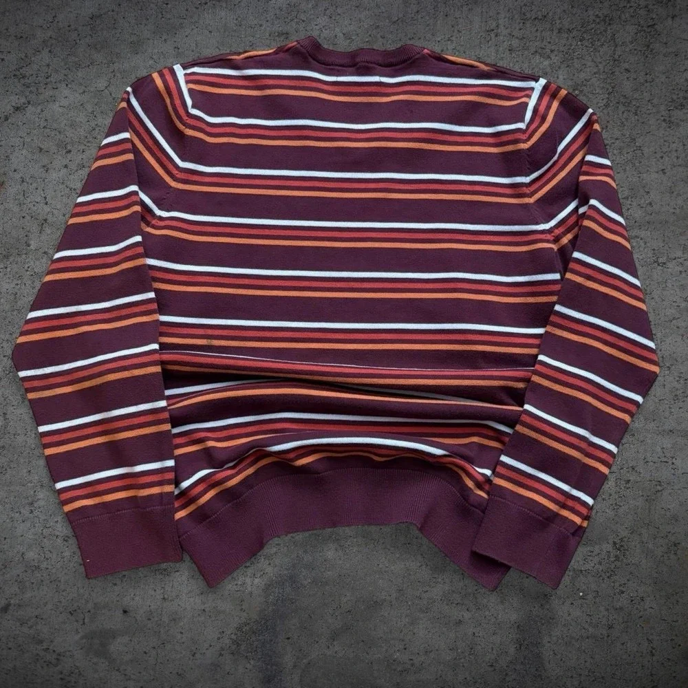 Vintage 00's Old Navy Striped V-Neck Sweater Size XL Skate Grunge Preppy Y2K